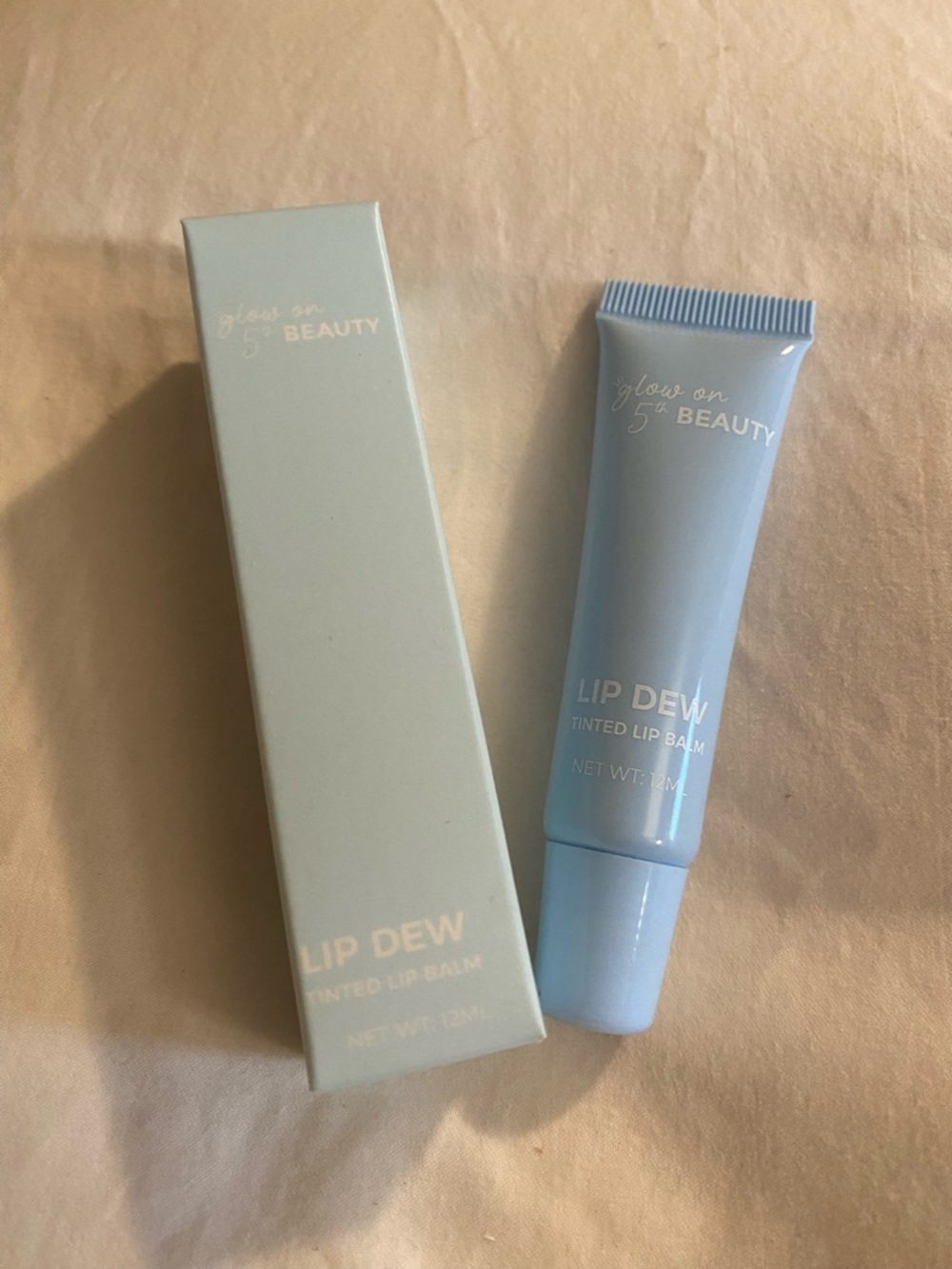 Glow on 5th Beauty Lip Dew tinted lip balm in Grapefruit NIB